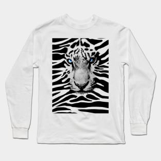 A White Tiger Merged into a Tiger Pattern Long Sleeve T-Shirt